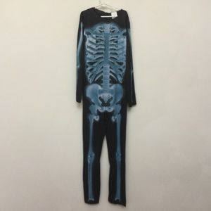 X-Ray Skeleton Bones One Piece Costume Kids Size Large Halloween Dress Up